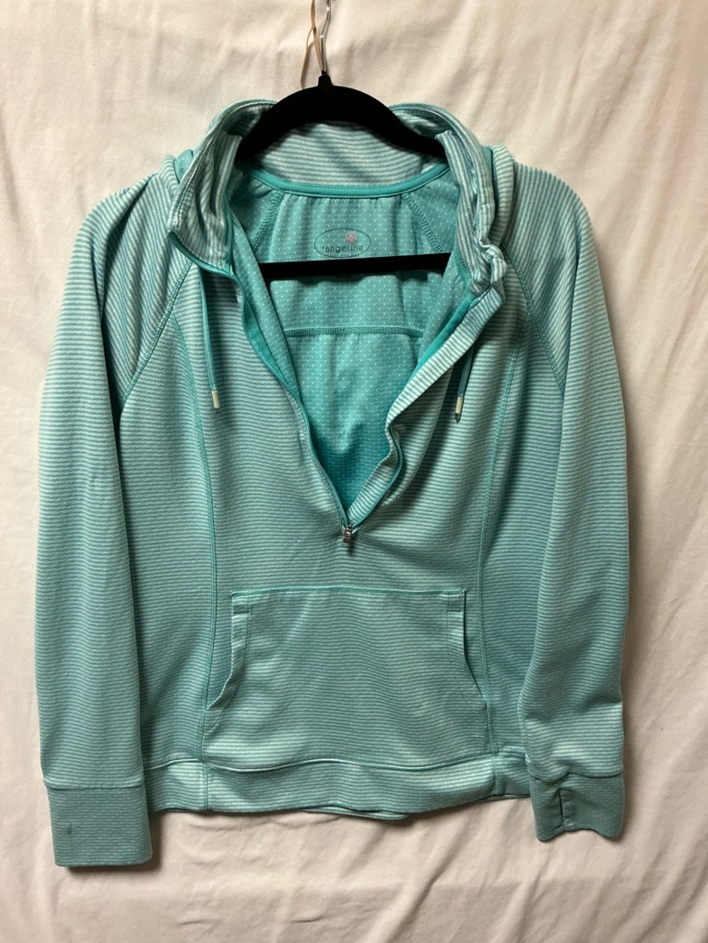 Tangerine Aqua Pullover with White Dot Detail